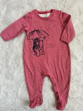 GAP Paddington Bear Red Striped Baby Footie